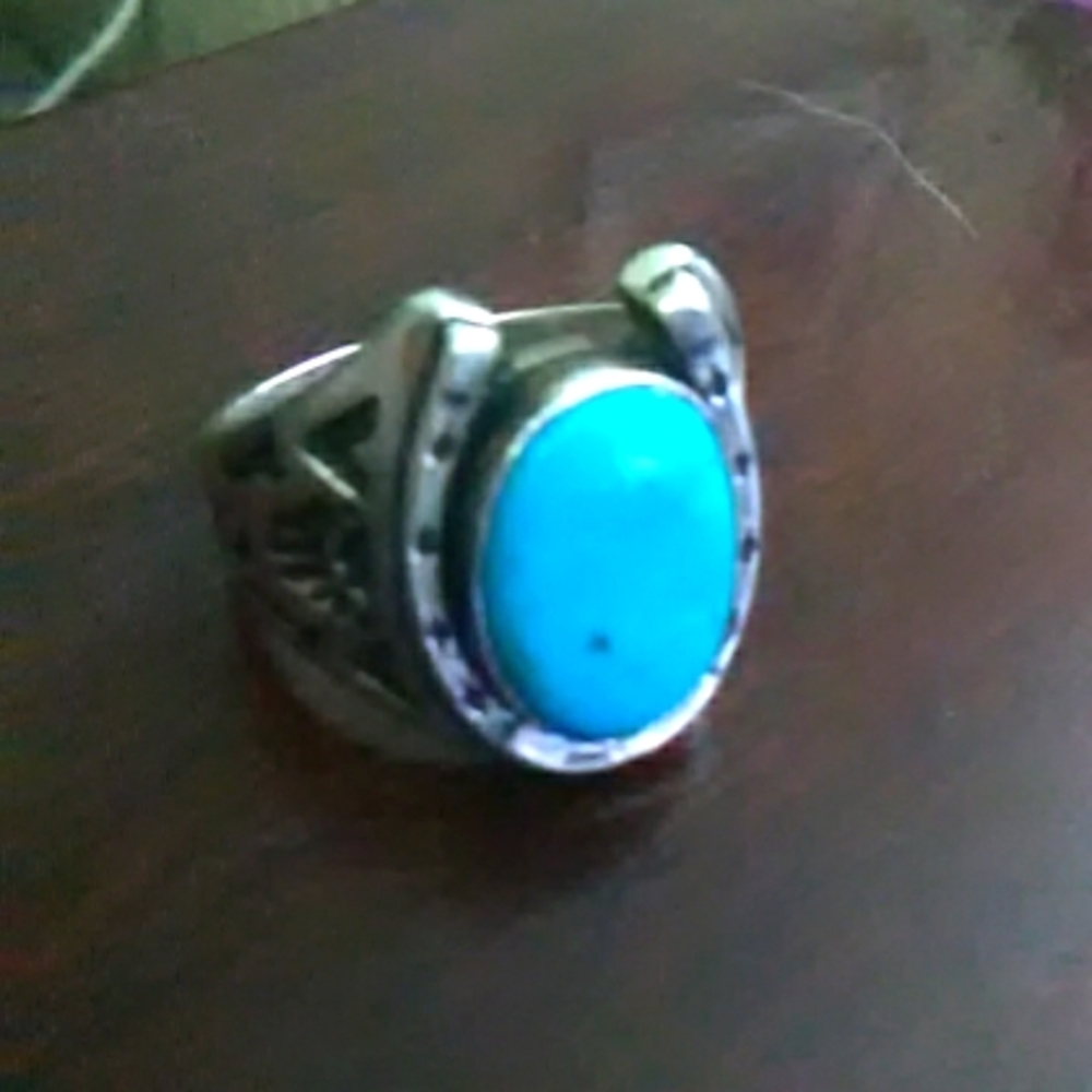 Sterling Silver Turquoise Horseshoe Ring